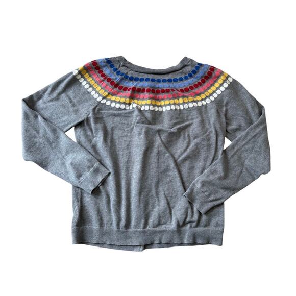 TALBOTS colorful Gray sweater, Size Large, 100% cotton - Picture 2 of 8